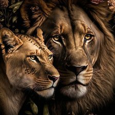 Схема вышивки «Львиная любовь»