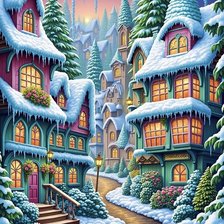 Схема вышивки «зимний пейзаж»