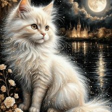 Схема вышивки «Лунный кот»