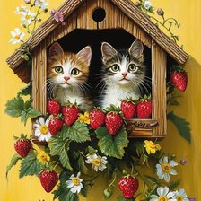 Схема вышивки «котята»