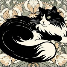 Схема вышивки «кот»