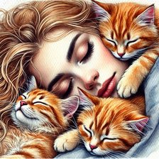 Схема вышивки «коты»