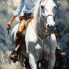 Схема вышивки «всадница»