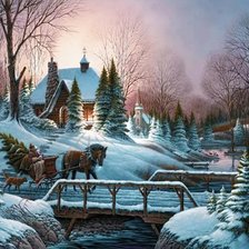 Схема вышивки «Зимняя прогулка 2»