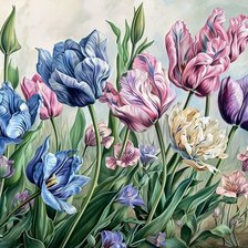 Схема вышивки «Тюльпаны»