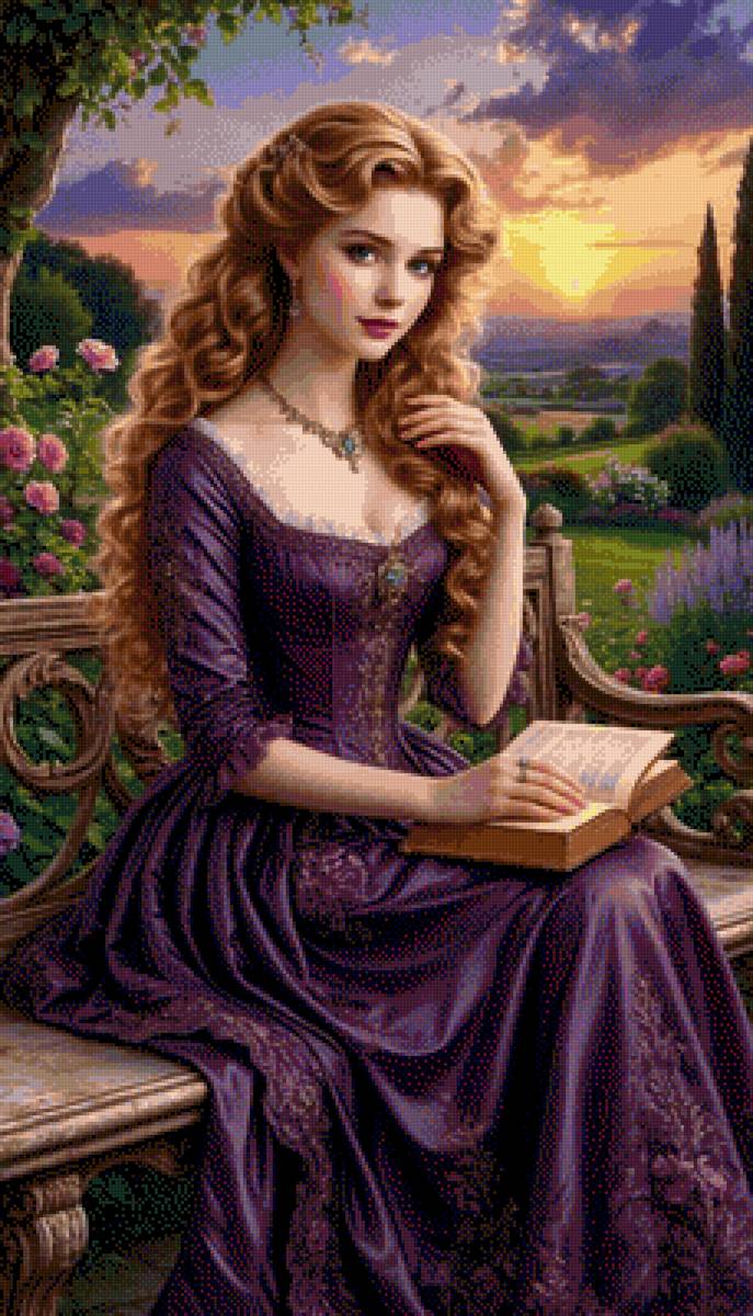 девушка - девушка, красота, сказка, книга - предпросмотр