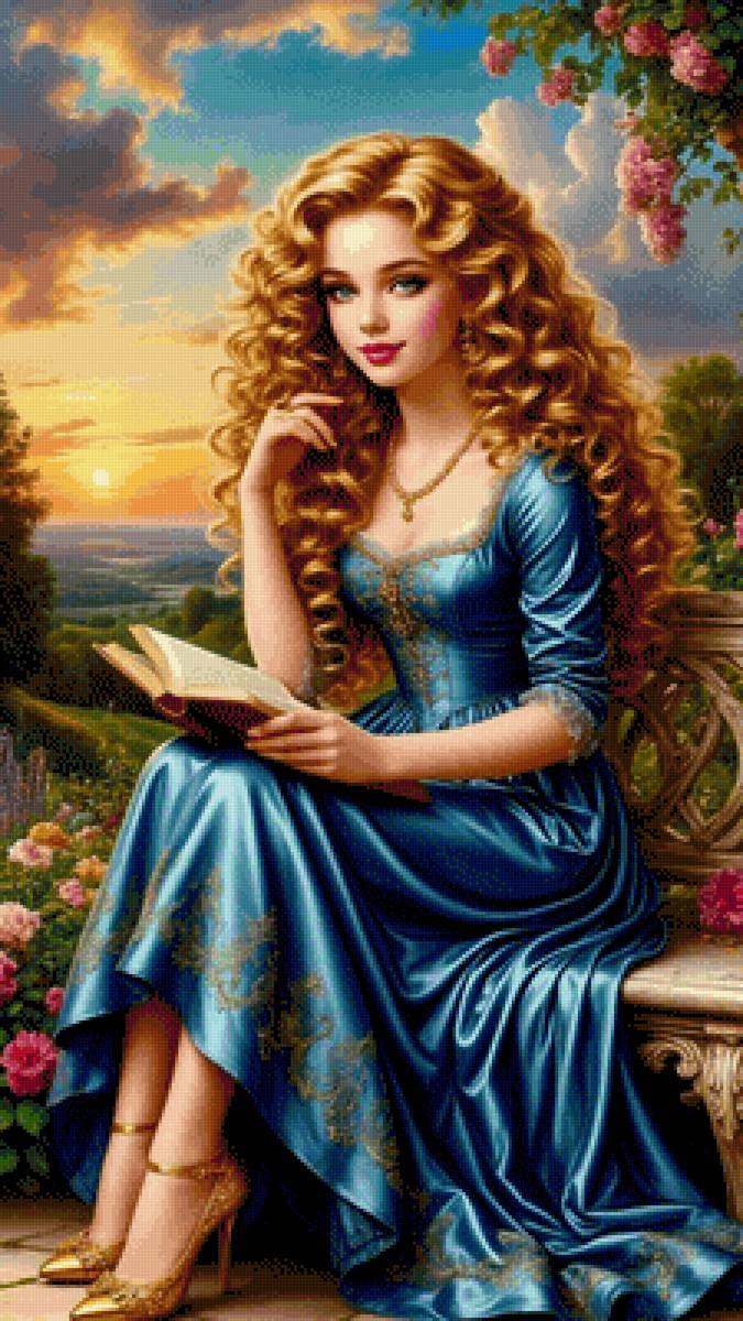 девушка с книгой - красота, девушка, сказка, книга, за книгой, природа - предпросмотр