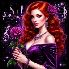 Схема вышивки «Девушка с розой»