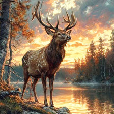 Схема вышивки «олень25»