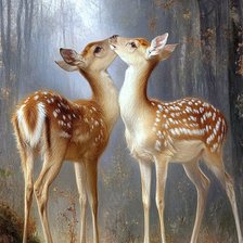 Схема вышивки «Оленята»