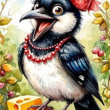 Схема вышивки «ворона»