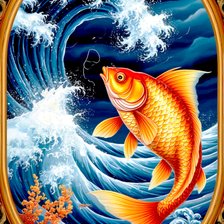 Схема вышивки «золотая рыбка»