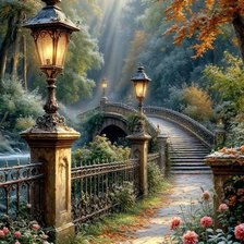 Схема вышивки «Парк»