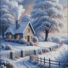 Схема вышивки «Зима»