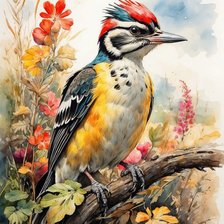 Схема вышивки «птица»