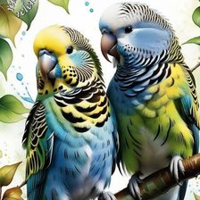 Схема вышивки «попугаи»