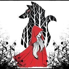 Схема вышивки «Красная Шапочка и Серый Волк»