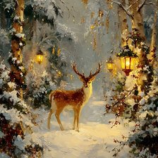 Схема вышивки «Новогодний олень»