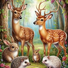 Схема вышивки «олени»