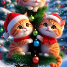 Схема вышивки «котики»