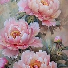 Схема вышивки «пионы»