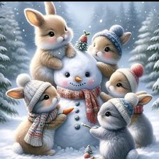 Схема вышивки «зайцы»