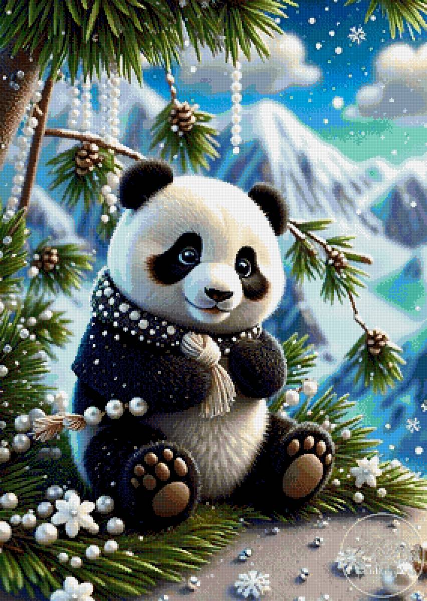 панда - новогодние - предпросмотр