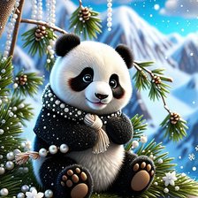 Схема вышивки «панда»