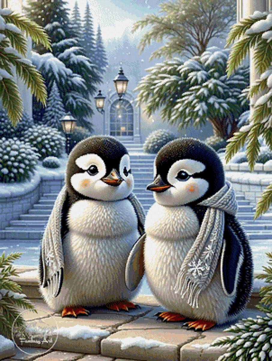 пингвины - зима - предпросмотр