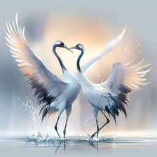 Схема вышивки «Журавли»