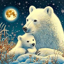 Схема вышивки «Dragoste de mama sub clar de luna»