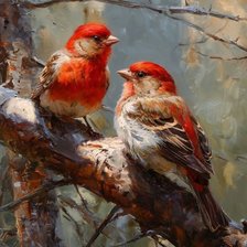 Схема вышивки «Птички»