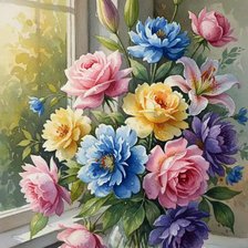 Схема вышивки «цветы»