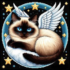 Схема вышивки «Загадочная кошка»