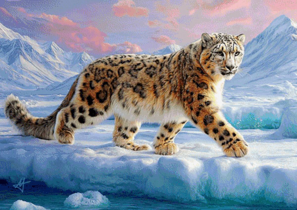 Leopardul zapezii - arta digitala - предпросмотр