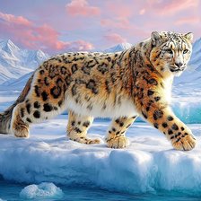 Схема вышивки «Leopardul zapezii»