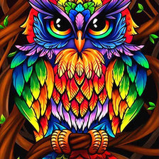 Схема вышивки «Радужная совушка - 2»