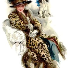 Схема вышивки «дама с собачкой.»