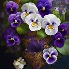 Схема вышивки «Анютины глазки»