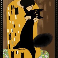 Схема вышивки «Оля и кот»