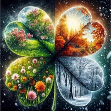 Схема вышивки «Времена года в клевере»