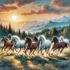 Схема вышивки «Табун»