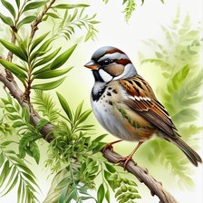 Схема вышивки «воробей»