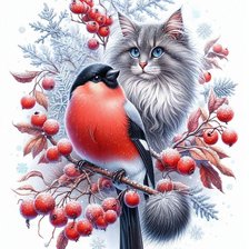 Схема вышивки «снегирь»