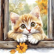 Схема вышивки «котенок»