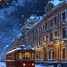 Схема вышивки «Трамвай»