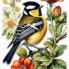 Схема вышивки «синица»