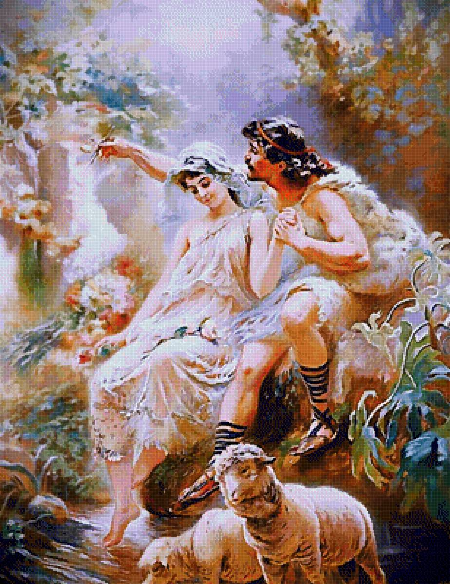 в саду - сад пара - предпросмотр