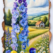 Схема вышивки «пейзаж»