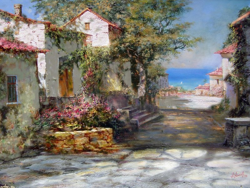 Деревушка у моря - оригинал